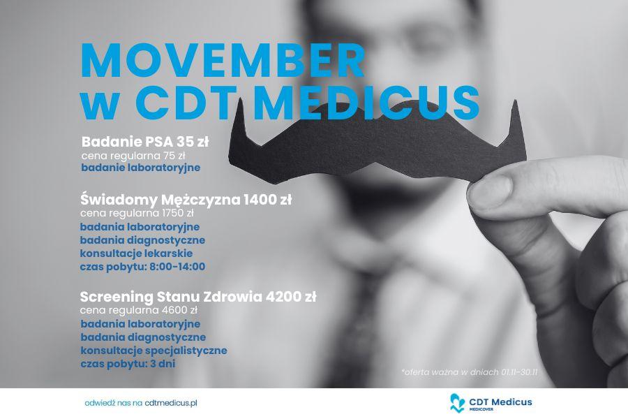 Movember w CDT Medicus: Troska o zdrowie mężczyzn w listopadzie